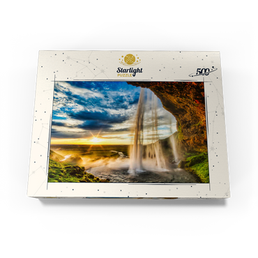 Seljalandfoss waterfall at sunset Iceland 500 Jigsaw Puzzle box view1