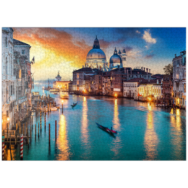 puzzleplate Grand Canal with gondola at sunset, Venice, Italy 1000 Jigsaw Puzzle