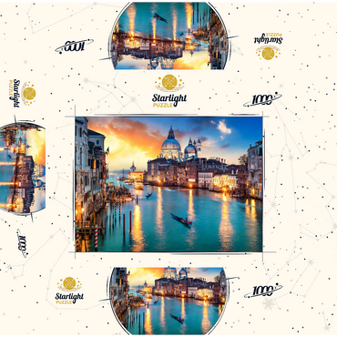 Grand Canal with gondola at sunset, Venice, Italy 1000 Jigsaw Puzzle box 3D Modell