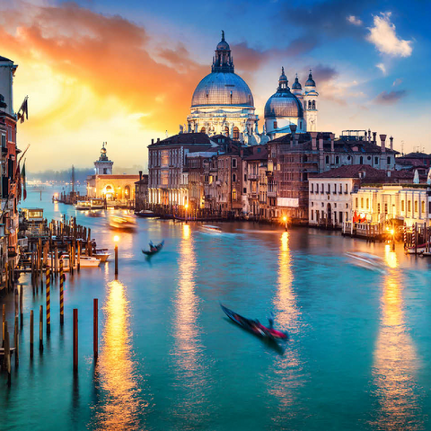 Grand Canal with gondola at sunset Venice Italy 100 Jigsaw Puzzle 3D Modell