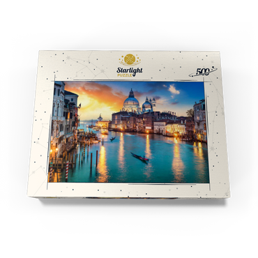Grand Canal with gondola at sunset Venice Italy 500 Jigsaw Puzzle box view1