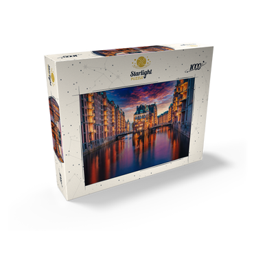Speicherstadt Hamburg at dusk 1000 Jigsaw Puzzle box view1