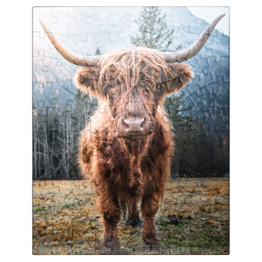 puzzleplate Highland cattle in the Italian Dolomites 100 Jigsaw Puzzle