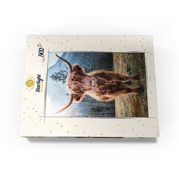 Highland cattle in the Italian Dolomites 500 Jigsaw Puzzle box view1