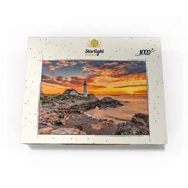 Portland Lighthouse at Sunrise in New England, Maine, USA 1000 Jigsaw Puzzle box view1