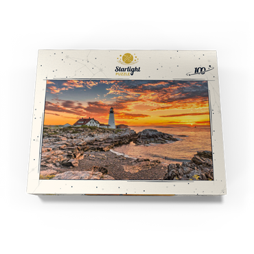 Portland Lighthouse at Sunrise in New England Maine USA 100 Jigsaw Puzzle box view1