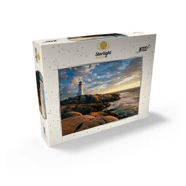 Sunset at Peggys Cove Lighthouse, Nova Scotia, Canada 1000 Jigsaw Puzzle box view1