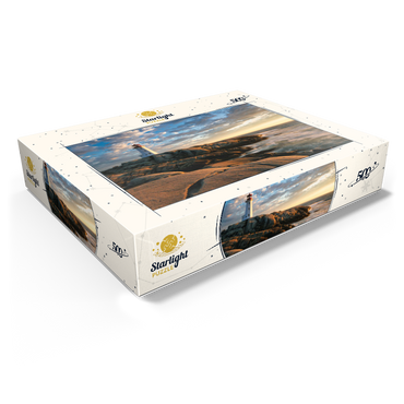 Sunset at Peggys Cove Lighthouse Nova Scotia Canada 500 Jigsaw Puzzle box view1