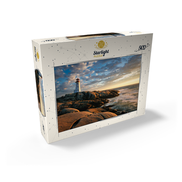 Sunset at Peggys Cove Lighthouse Nova Scotia Canada 500 Jigsaw Puzzle box view1