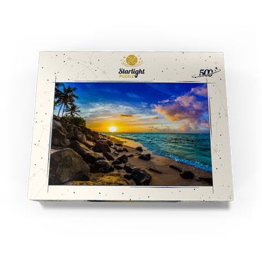 Beautiful Hawaiian sunset on the north coast of Oahu 500 Jigsaw Puzzle box view1