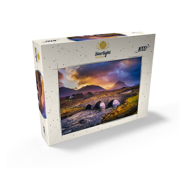 Old vintage brick bridge over the river in Sligachan, Isle of Skye, Scotland 1000 Jigsaw Puzzle box view1