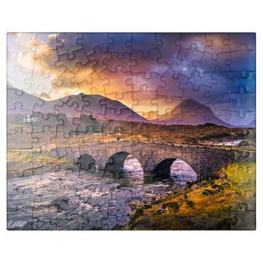 puzzleplate Old vintage brick bridge over the river in Sligachan Isle of Skye Scotland 100 Jigsaw Puzzle