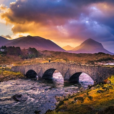 Old vintage brick bridge over the river in Sligachan Isle of Skye Scotland 500 Jigsaw Puzzle 3D Modell