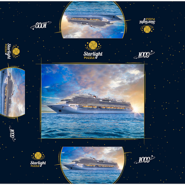 Cruise ship in the Caribbean 1000 Jigsaw Puzzle box 3D Modell