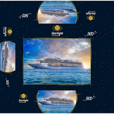 Cruise ship in the Caribbean 500 Jigsaw Puzzle box 3D Modell