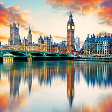 Big Ben and Houses of Parliament London England 100 Jigsaw Puzzle 3D Modell