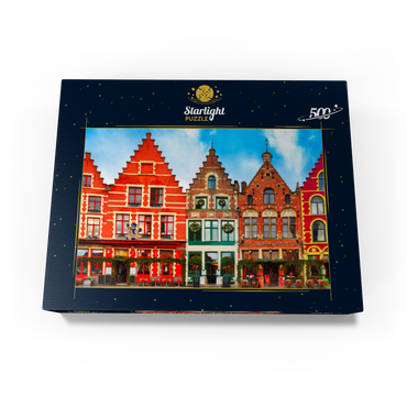 Grote market in the beautiful medieval city of Bruges in the morning Belgium 500 Jigsaw Puzzle box view1