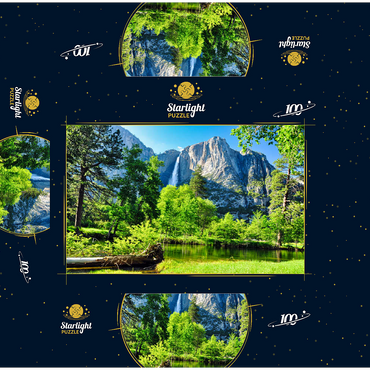 Yosemite Waterfall Yosemite National Park California 100 Jigsaw Puzzle box 3D Modell
