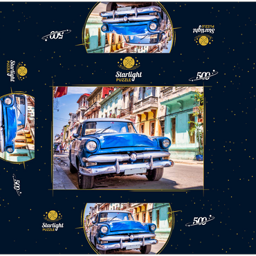 Vintage car in Havana Cuba 500 Jigsaw Puzzle box 3D Modell