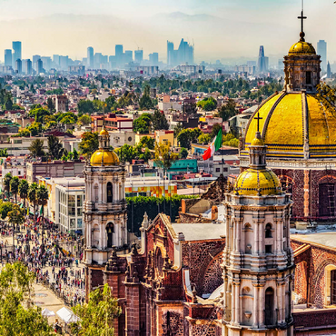 Domes of the old basilica and cityscape of Mexico City 100 Jigsaw Puzzle 3D Modell