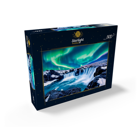 Northern lights over Godafoss waterfall in Iceland 500 Jigsaw Puzzle box view1