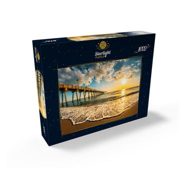 Late afternoon sun over Gulf of Mexico, Venice Fishing Pier, Florida 1000 Jigsaw Puzzle box view1