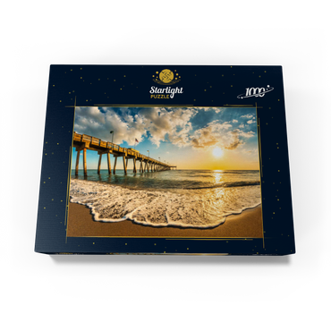 Late afternoon sun over Gulf of Mexico, Venice Fishing Pier, Florida 1000 Jigsaw Puzzle box view1