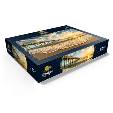 Late afternoon sun over Gulf of Mexico, Venice Fishing Pier, Florida 100 Jigsaw Puzzle box view1
