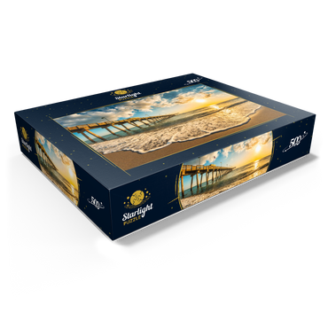 Late afternoon sun over Gulf of Mexico, Venice Fishing Pier, Florida 500 Jigsaw Puzzle box view1