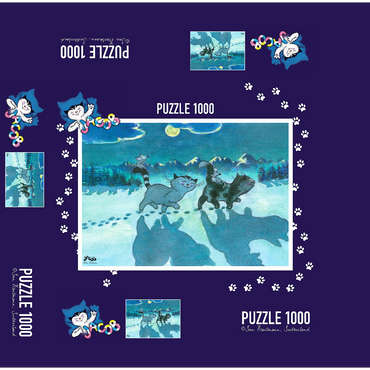 Jacob the cat - At night all cats are gray! 1000 Jigsaw Puzzle box 3D Modell