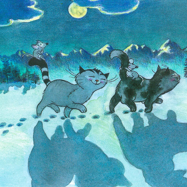 Jacob the cat - At night all cats are gray! 100 Jigsaw Puzzle 3D Modell