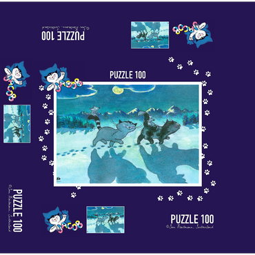 Jacob the cat - At night all cats are gray! 100 Jigsaw Puzzle box 3D Modell