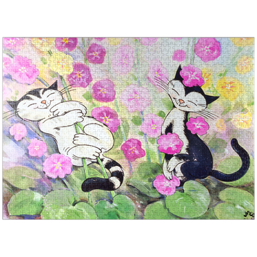 puzzleplate Kater Jacob - Da blüht uns was! 1000 Jigsaw Puzzle