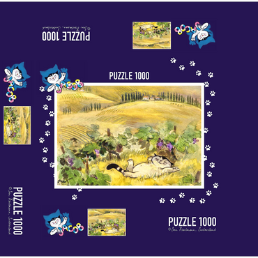 Jacob the cat - a break is a must! 1000 Jigsaw Puzzle box 3D Modell