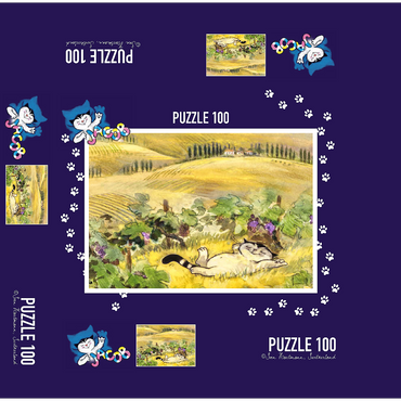 Jacob the cat - a break is a must! 100 Jigsaw Puzzle box 3D Modell