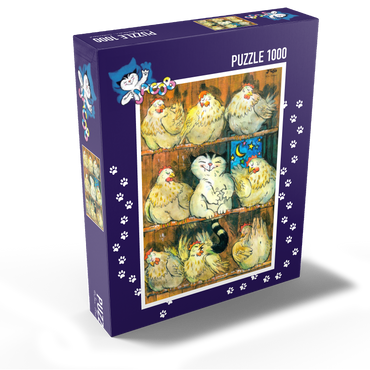 Jacob the cat - I'm going to sleep with the chickens! 1000 Jigsaw Puzzle box view1