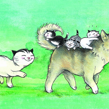 Jacob the cat - Came to the dog 100 Jigsaw Puzzle 3D Modell