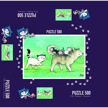 Jacob the cat - Came to the dog 500 Jigsaw Puzzle box 3D Modell