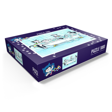 Jacob the cat - bathing is fun! 1000 Jigsaw Puzzle box view1