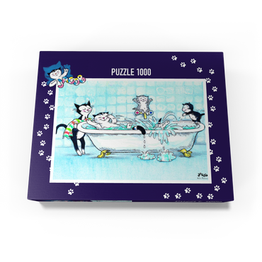 Jacob the cat - bathing is fun! 1000 Jigsaw Puzzle box view1