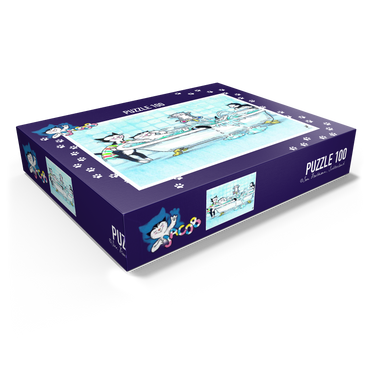 Jacob the cat - bathing is fun! 100 Jigsaw Puzzle box view1