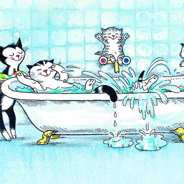 Jacob the cat - bathing is fun! 500 Jigsaw Puzzle 3D Modell