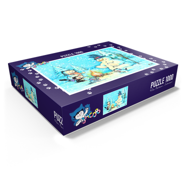 Jacob the cat - The snowman 1000 Jigsaw Puzzle box view1