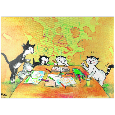 puzzleplate Jacob the cat - The diligent 1000 Jigsaw Puzzle