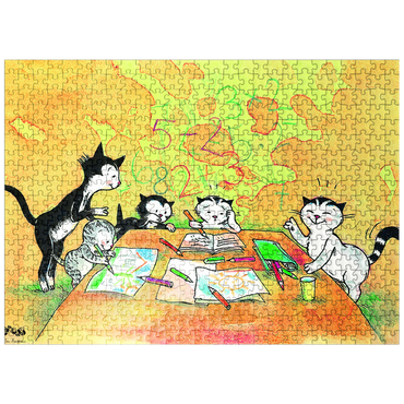 puzzleplate Jacob the cat - The diligent 500 Jigsaw Puzzle