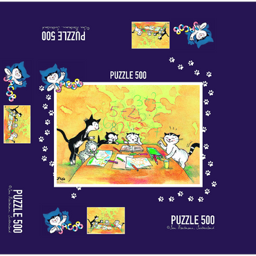 Jacob the cat - The diligent 500 Jigsaw Puzzle box 3D Modell