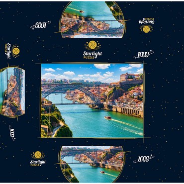 Picturesque colorful view of the old town of Porto, Portugal 1000 Jigsaw Puzzle box 3D Modell