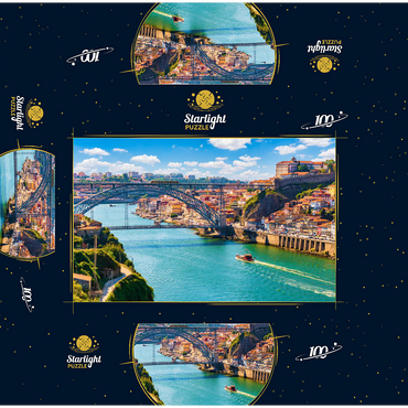 Picturesque colorful view of the old town of Porto, Portugal 100 Jigsaw Puzzle box 3D Modell