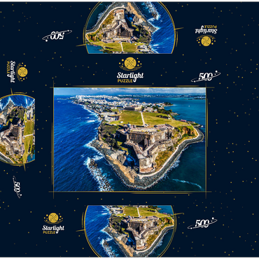 Aerial view of the Castillo San Felipe del Morro in Old San Juan, Puerto Rico 500 Jigsaw Puzzle box 3D Modell