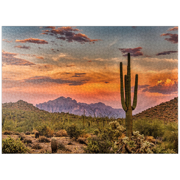 puzzleplate Sunset in the Sonoran Desert near Phoenix, Arizona 1000 Jigsaw Puzzle
